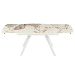 Table céramique extensible fini marbre contrasté 140-210 cm LORA