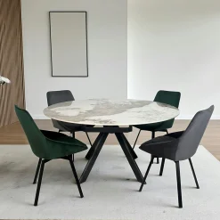 Table céramique extensible - pied central 150 cm LOMBARDIE