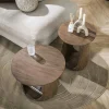 Table d’appoint bois brun – rangement intégré, 46 cm MYSORE