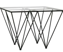 Table d'appoint Bout de Canapé Design verre et métal LOUVRE