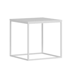 Table d'appoint carrée blanche structure métal JENA