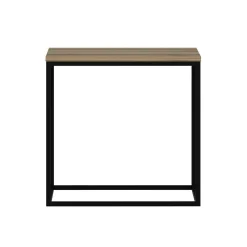 Table d'appoint carrée décor bois noyer structure métal JENA