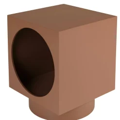 Table d'appoint carrée en bois peint terracotta CASTILLE