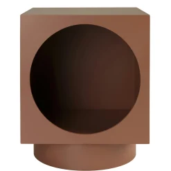Table d'appoint carrée en bois peint terracotta CASTILLE