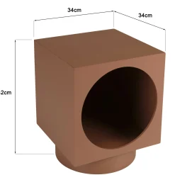 Table d'appoint carrée en bois peint terracotta CASTILLE