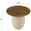 Table d'appoint 48 cm plateau en manguier pied ivoire TOSCA