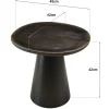 Table d'appoint 45 cm plateau en manguier émaillé pied métal TOSCA