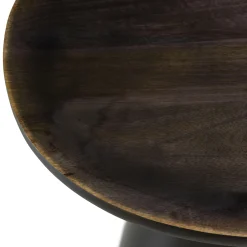 Table d'appoint 45 cm plateau en manguier émaillé pied métal TOSCA