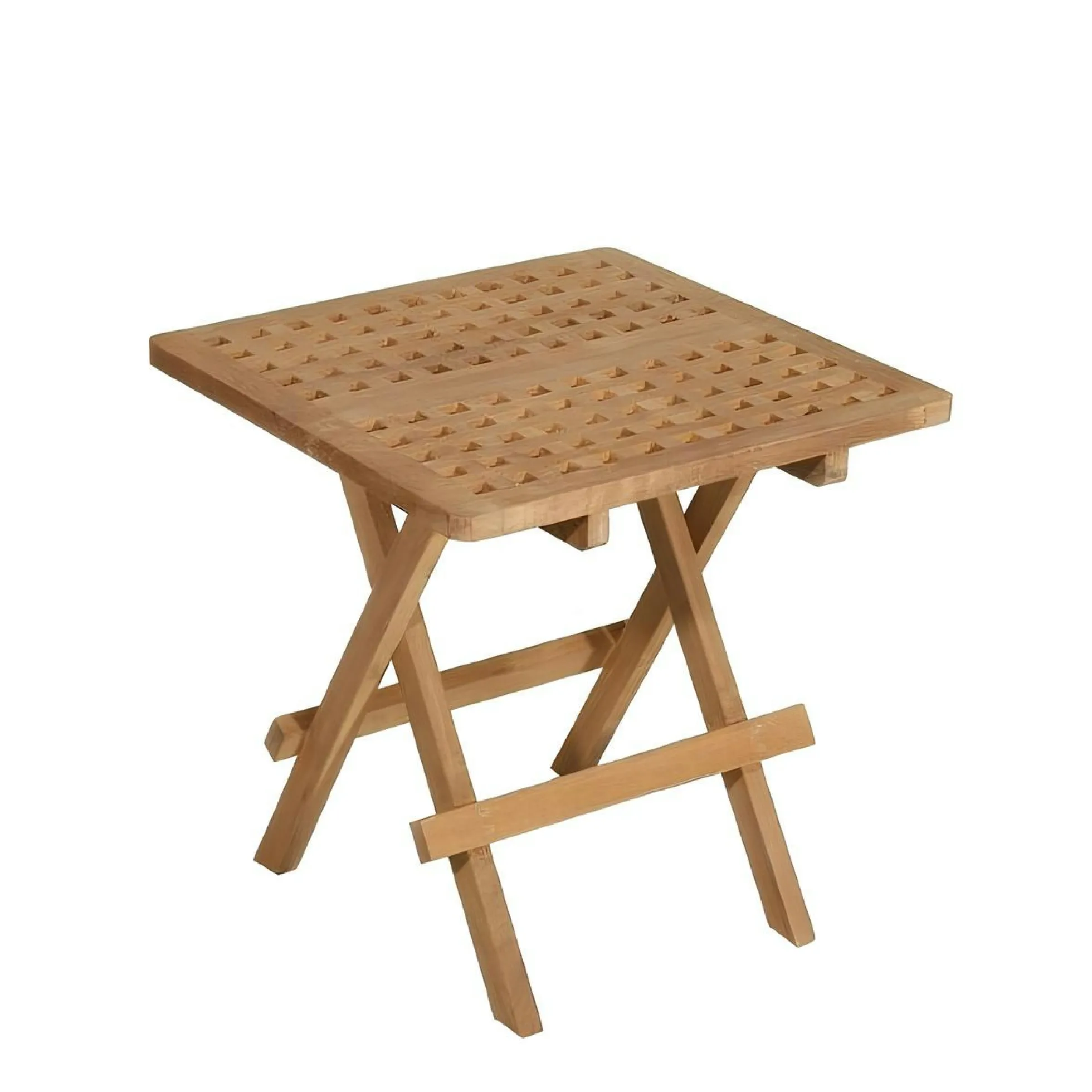 Table d'appoint de jardin en Teck carrée pliante 50cm SUMMER