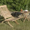 Table d'appoint de jardin en Teck ronde pliante 50cm SUMMER
