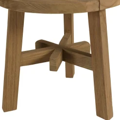 Table d'appoint de jardin ronde en bois de teck recyclé naturel D47 cm SANTO
