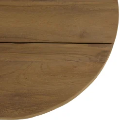 Table d'appoint de jardin ronde en bois de teck recyclé naturel D47 cm SANTO