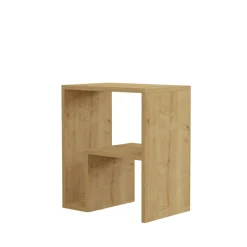Table d'appoint design décor bois et forme en L MARFA