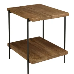 Table d'appoint double plateau pin recyclé CRACOVIE