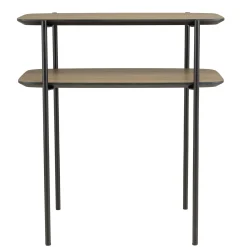 Table d'appoint double plateau effet bois LANDAISE