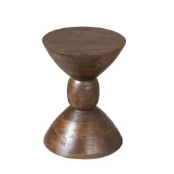 Table d'appoint en bois foncé design sablier ALMA