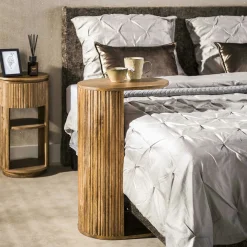 Table d'appoint en bois rainuré pour ordinateur DELHI