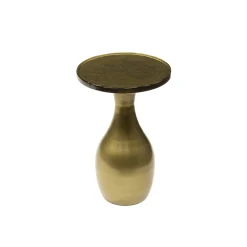 Table d’appoint en verre – antique dorée, 45 cm LAGUNA