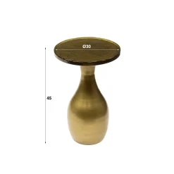 Table d’appoint en verre – antique dorée, 45 cm LAGUNA