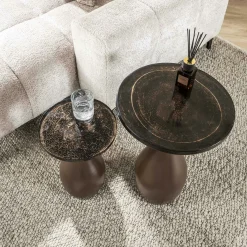 Table d’appoint en verre – cuivre antique, 45 cm LAGUNA