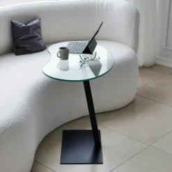 Table d'appoint en verre pour ordinateur, réglable TULUM