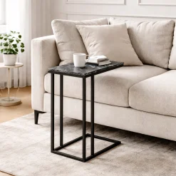 Table d'appoint marbre noir pour ordinateur DUOMO