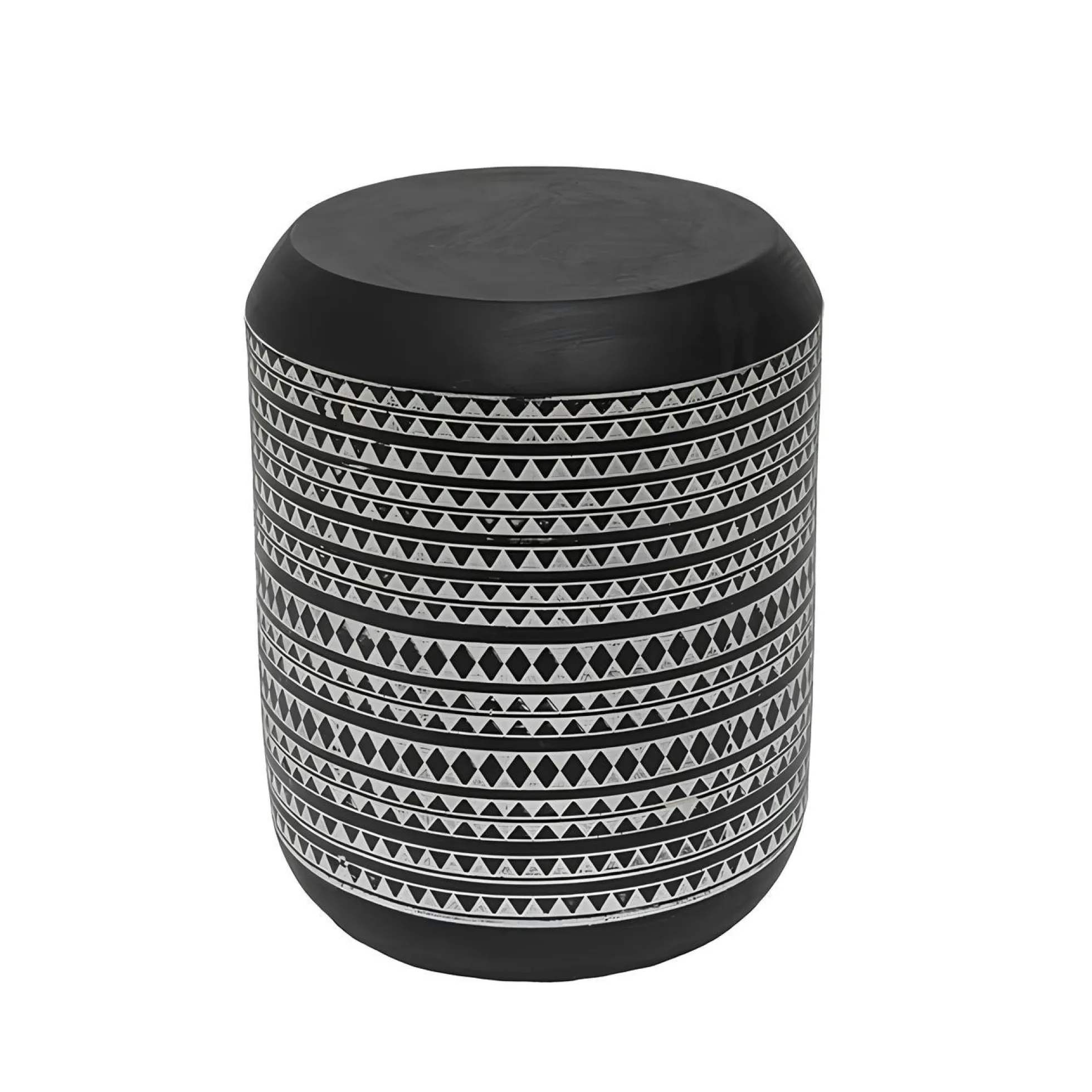Table d'appoint noire à motifs ethniques MALMOE
