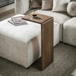 Table d'appoint ordinateur bois recyclé foncé YOGY