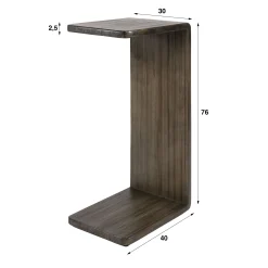 Table d'appoint ordinateur bois recyclé foncé YOGY