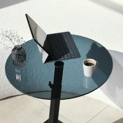 Table d'appoint ordinateur en verre teinté, réglable TULUM