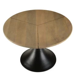 Table d'appoint ronde bois dessiné pied central ZALA