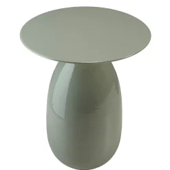 Table d'appoint ronde 40 cm en métal émaillé vert d'eau TOSCA