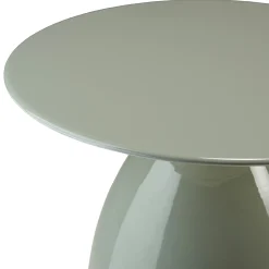 Table d'appoint ronde 40 cm en métal émaillé vert d'eau TOSCA