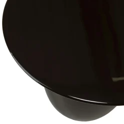 Table d'appoint ronde 50 cm en métal émaillé noir, col doré TOSCA