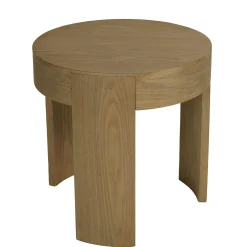 Table d'appoint ronde couleur naturelle design arrondi VELAR