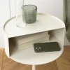 Table d'appoint ronde en acier beige CASTILLE