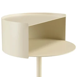 Table d'appoint ronde en acier beige CASTILLE