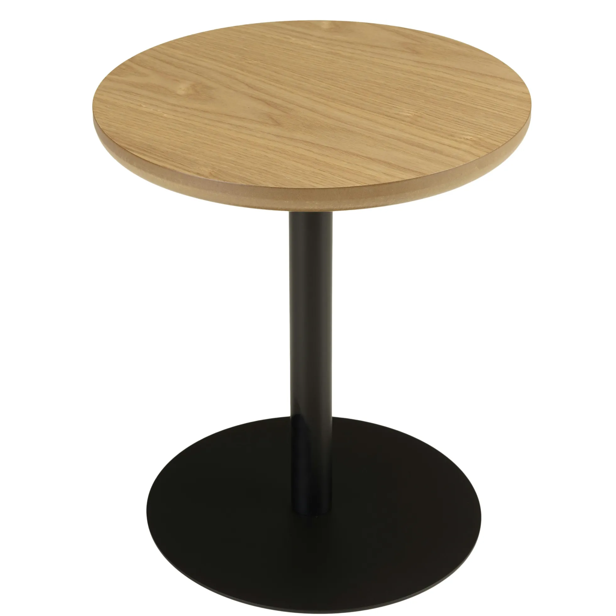 Table d'appoint ronde en bois couleur naturelle pied noir CASTILLE