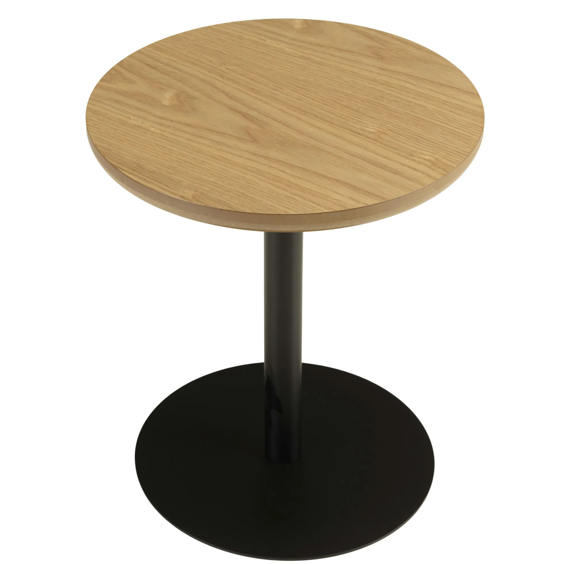 Table d'appoint ronde en bois couleur naturelle pied noir CASTILLE