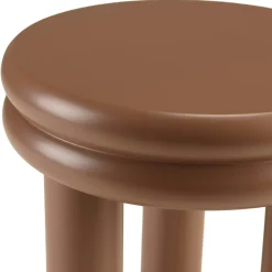 Table d'appoint ronde en bois peint terracotta D35cm CASTILLE