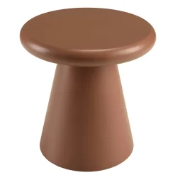 Table d'appoint ronde en bois peint terracotta D40cm CASTILLE