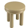 Table d'appoint ronde en bois peint taupe D40cm CASTILLE