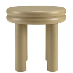Table d'appoint ronde en bois peint taupe D40cm CASTILLE