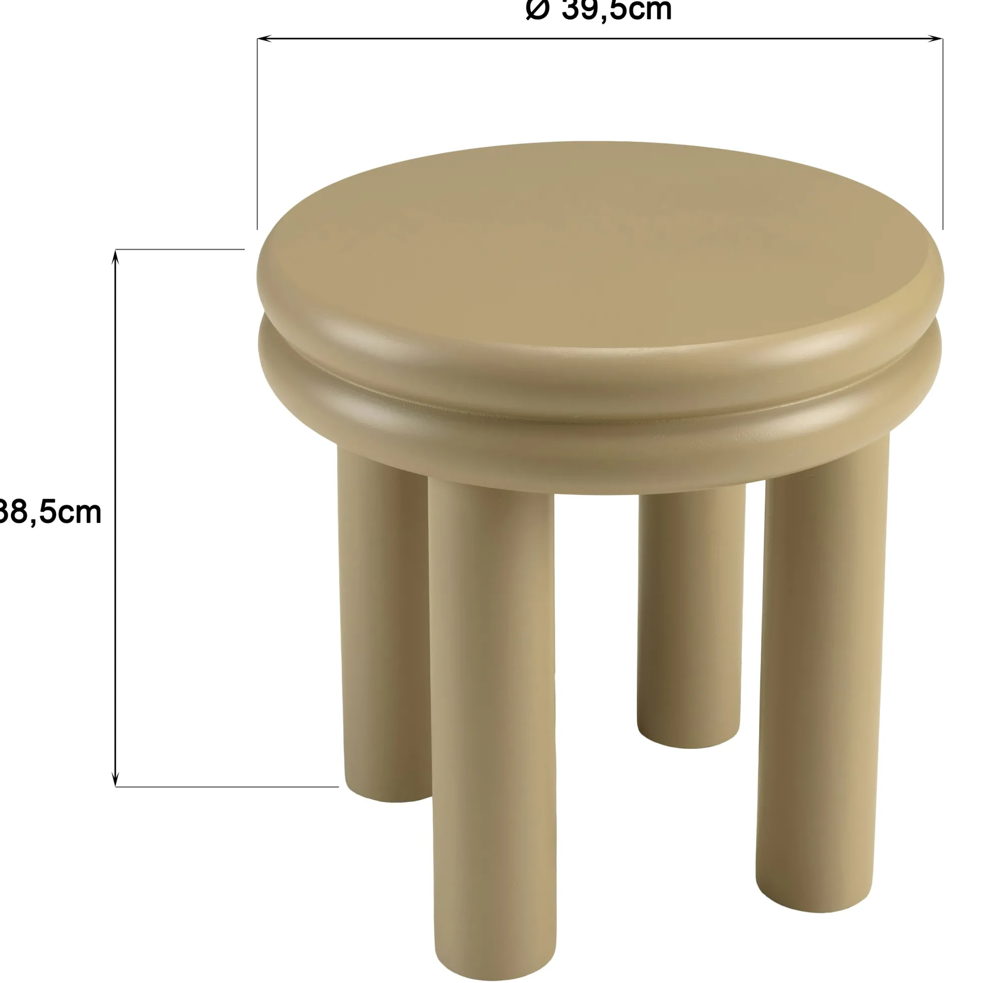 Table d'appoint ronde en bois peint taupe D40cm CASTILLE