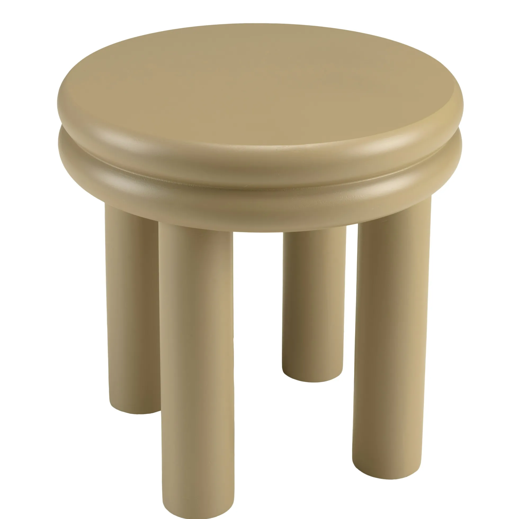 Table d'appoint ronde en bois peint taupe D40cm CASTILLE