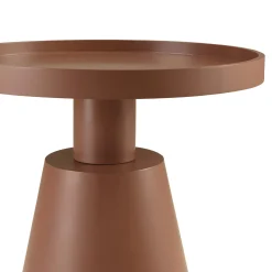 Table d'appoint ronde en bois peint terracotta CASTILLE