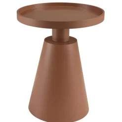 Table d'appoint ronde en bois peint terracotta CASTILLE