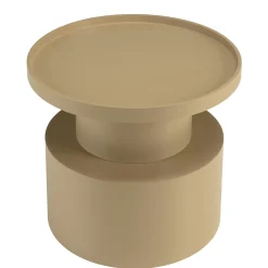 Table d'appoint ronde en bois peint taupe D45cm CASTILLE