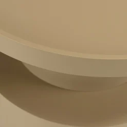 Table d'appoint ronde en bois peint taupe D45cm CASTILLE