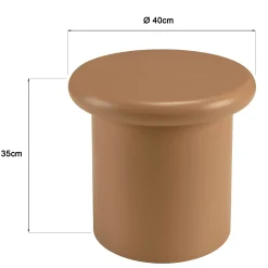 Table d'appoint ronde en bois peint marron D40cm CASTILLE